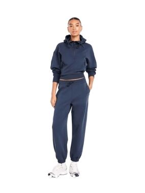 Women's Navy Drawstring Jogger Pants & Hoodie Set